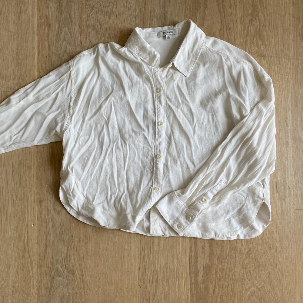 Madewell Silky Box-Cut Button Down Shirt